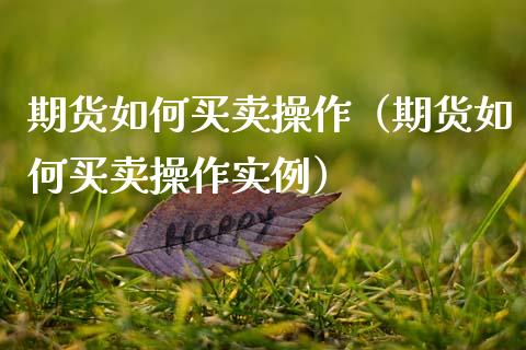 期货如何买卖操作（期货如何买卖操作实例）