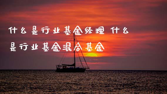 什么是行业基金经理 什么是行业基金混合基金