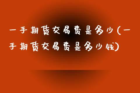 一手期货交易费是多少(一手期货交易费是多少钱)
