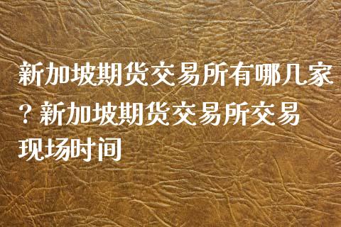 新加坡期货交易所有哪几家? 新加坡期货交易所交易现场时间