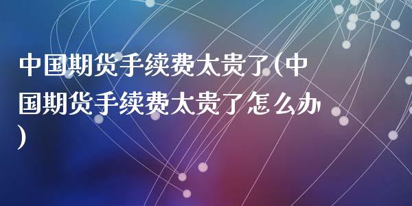 中国期货手续费太贵了(中国期货手续费太贵了怎么办)