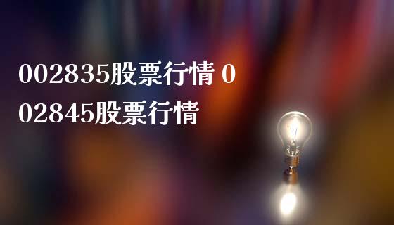 002835股票行情 002845股票行情