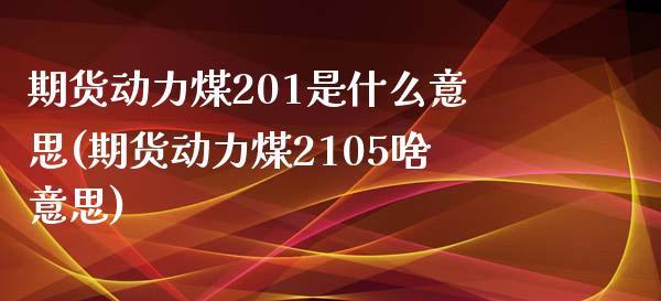 期货动力煤201是什么意思(期货动力煤2105啥意思)