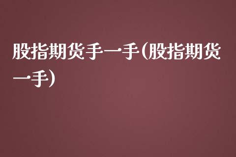 股指期货手一手(股指期货一手)