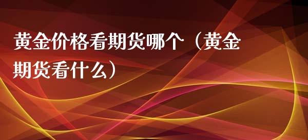黄金价格看期货哪个（黄金期货看什么）