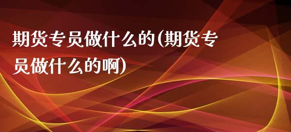 期货专员做什么的(期货专员做什么的啊)