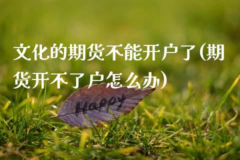 文化的期货不能开户了(期货开不了户怎么办)