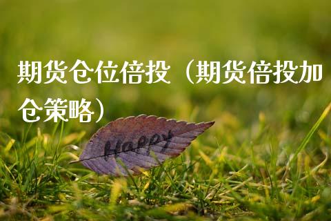 期货仓位倍投（期货倍投加仓策略）