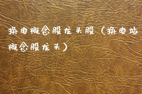换电概念股龙头股（换电站概念股龙头）