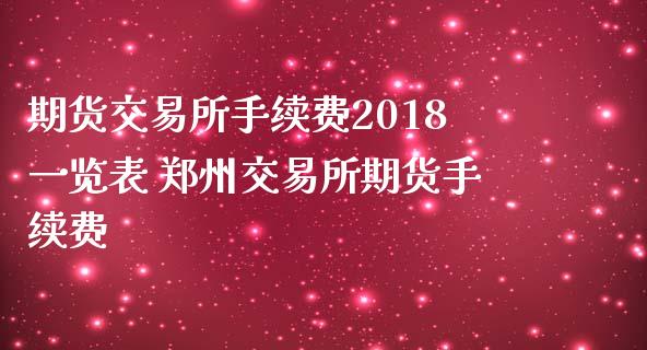 期货交易所手续费2018一览表 郑州交易所期货手续费_https://www.dglong8.com_期货理财_第1张