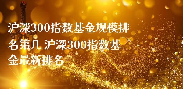 沪深300指数基金规模排名第几 沪深300指数基金最新排名_https://www.dglong8.com_期货理财_第1张