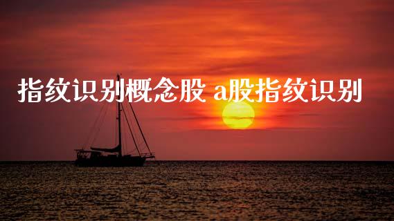 指纹识别概念股 a股指纹识别