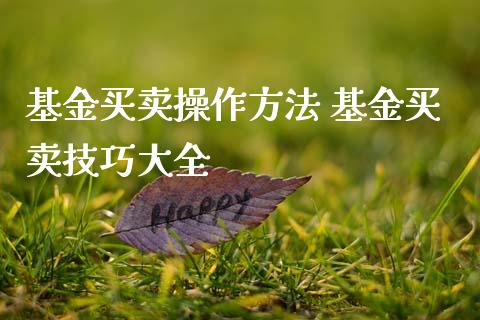 基金买卖操作方法 基金买卖技巧大全_基金理财_第1张_宇龙理财网 基金买卖操作方法 基金买卖技巧大全_https://www.dglong8.com_基金理财_第1张