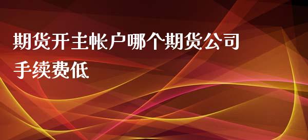 期货开主帐户哪个期货公司手续费低