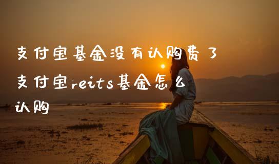 支付宝基金没有认购费了 支付宝reits基金怎么认购