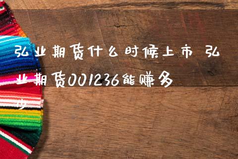 期货什么时候上市 期货001236能赚多少
