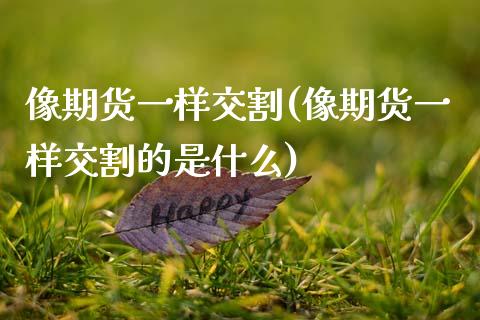 像期货一样交割(像期货一样交割的是什么)