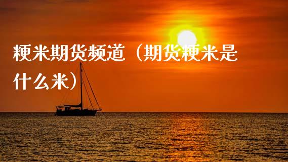粳米期货频道（期货粳米是什么米）