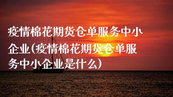 棉花期货仓单服务中小企业(棉花期货仓单服务中小企业是什么)