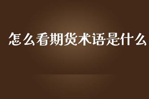 怎么看期货术语是什么