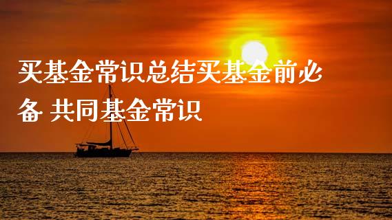买基金常识总结买基金前必备 共同基金常识