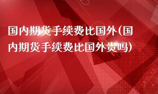 国内期货手续费比国外(国内期货手续费比国外贵吗)