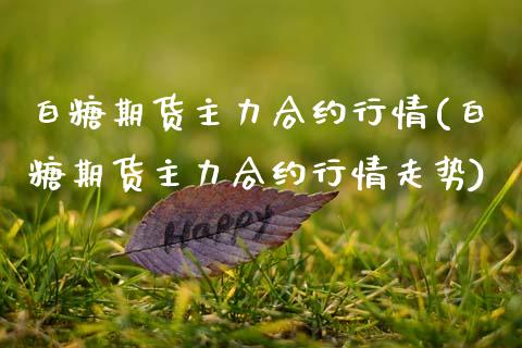 白糖期货主力合约行情(白糖期货主力合约行情走势)