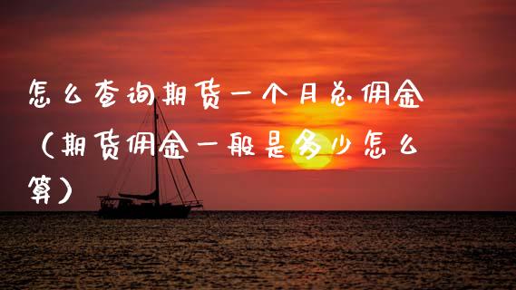怎么查询期货一个月总佣金（期货佣金一般是多少怎么算）
