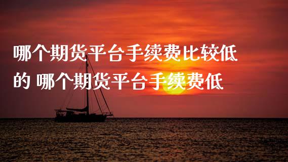 哪个期货平台手续费比较低的 哪个期货平台手续费低