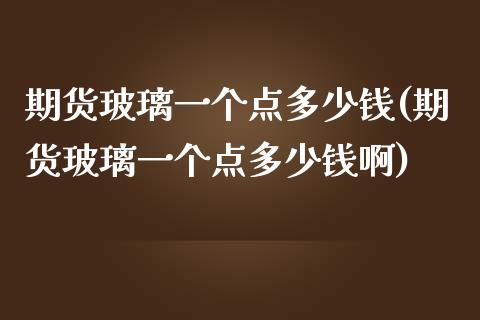期货玻璃一个点多少钱(期货玻璃一个点多少钱啊)