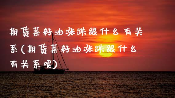 期货菜籽油涨跌跟什么有关系(期货菜籽油涨跌跟什么有关系呢)