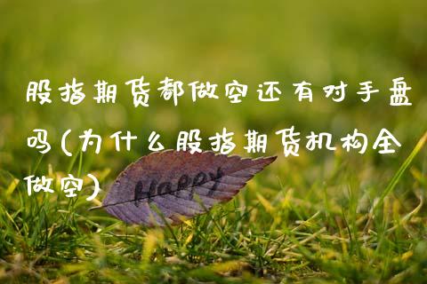 股指期货都做空还有对手盘吗(为什么股指期货机构全做空)