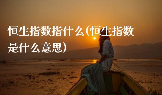 恒生指数指什么(恒生指数是什么意思)