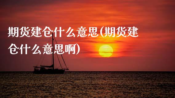 期货建仓什么意思(期货建仓什么意思啊)
