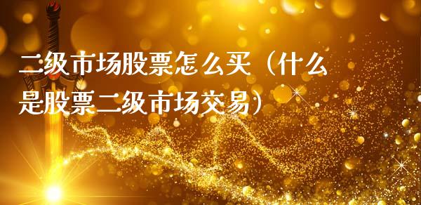 二级市场股票怎么买（什么是股票二级市场交易）