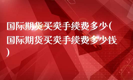 国际期货买卖手续费多少(国际期货买卖手续费多少钱)