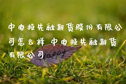 中电投先融期货股份有限公司怎么样 中电投先融期货有限公司