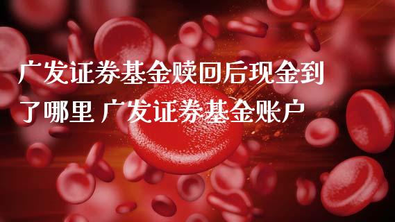 广发证券基金赎回后现金到了哪里 广发证券基金账户