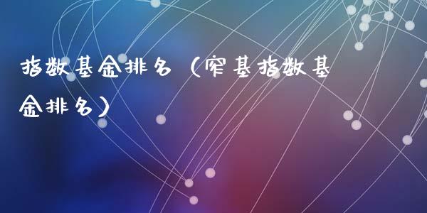 指数基金排名（窄基指数基金排名）