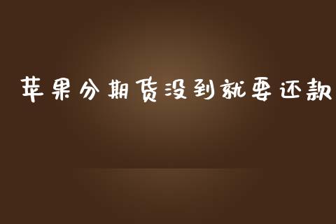 苹果分期货没到就要还款