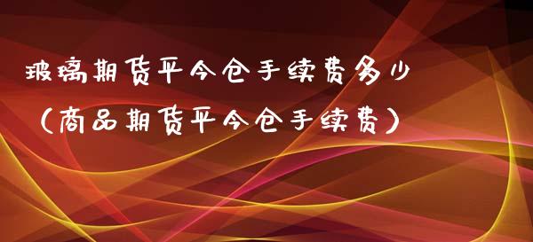 玻璃期货平今仓手续费多少（商品期货平今仓手续费）