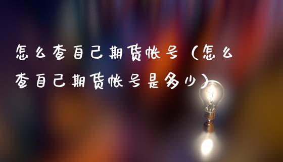 怎么查自己期货帐号（怎么查自己期货帐号是多少）