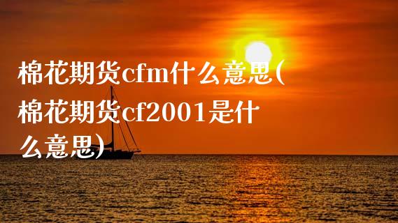 棉花期货cfm什么意思(棉花期货cf2001是什么意思)