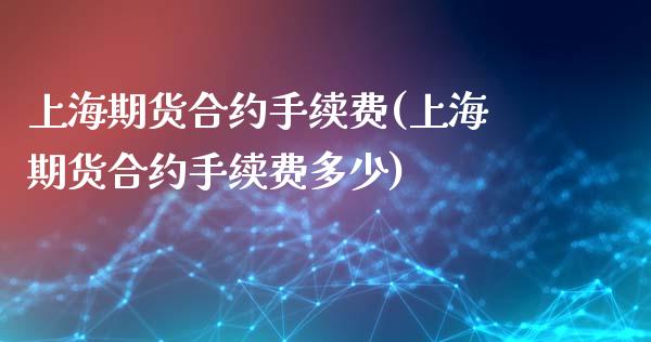 上海期货合约手续费(上海期货合约手续费多少)