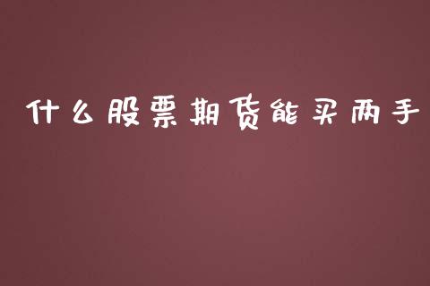 什么股票期货能买两手