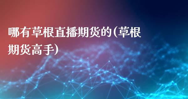 哪有草根直播期货的(草根期货高手)