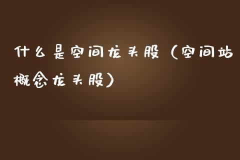 什么是空间龙头股（空间站概念龙头股）