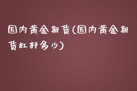 国内黄金期货(国内黄金期货杠杆多少)