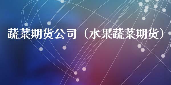 蔬菜期货公司（水果蔬菜期货）