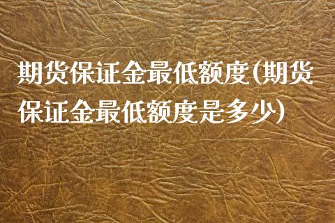 期货保证金最低额度(期货保证金最低额度是多少)